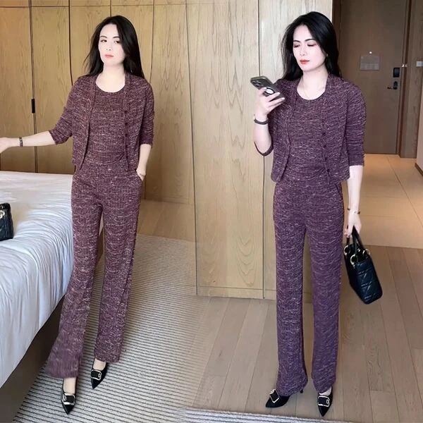 2025新款秋季新款时尚穿搭气质洋气收腰显瘦不挑人长袖套装76