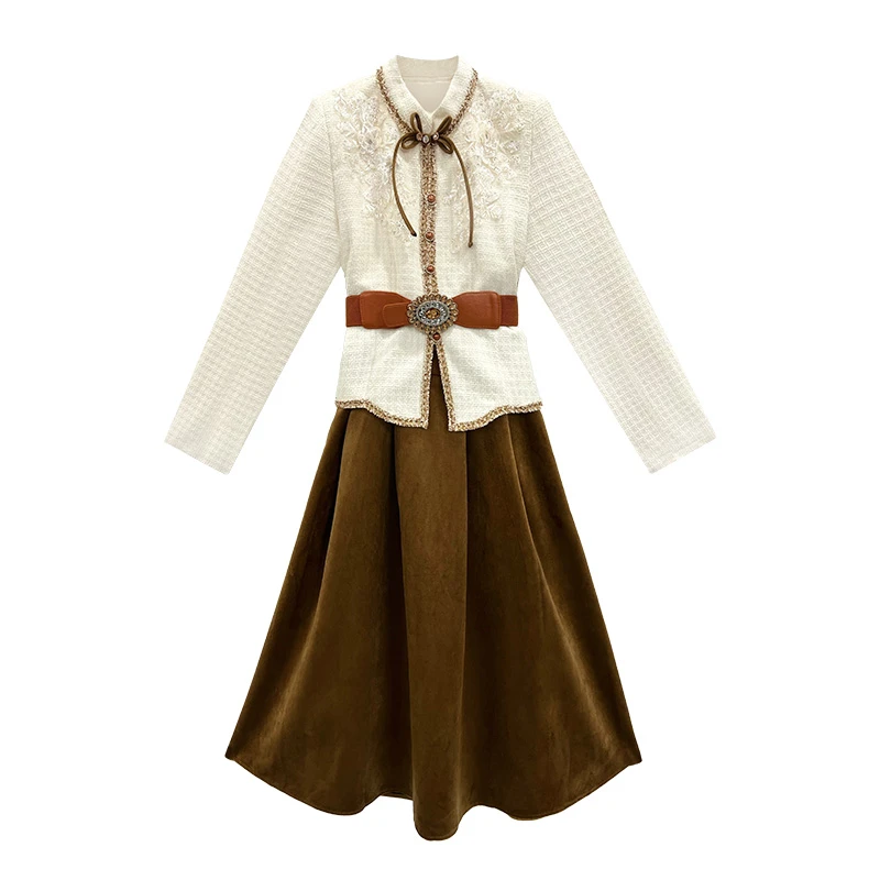 芙娜妮法式时尚裤子长袖百搭通勤复古风时尚长袖女装F2431908B