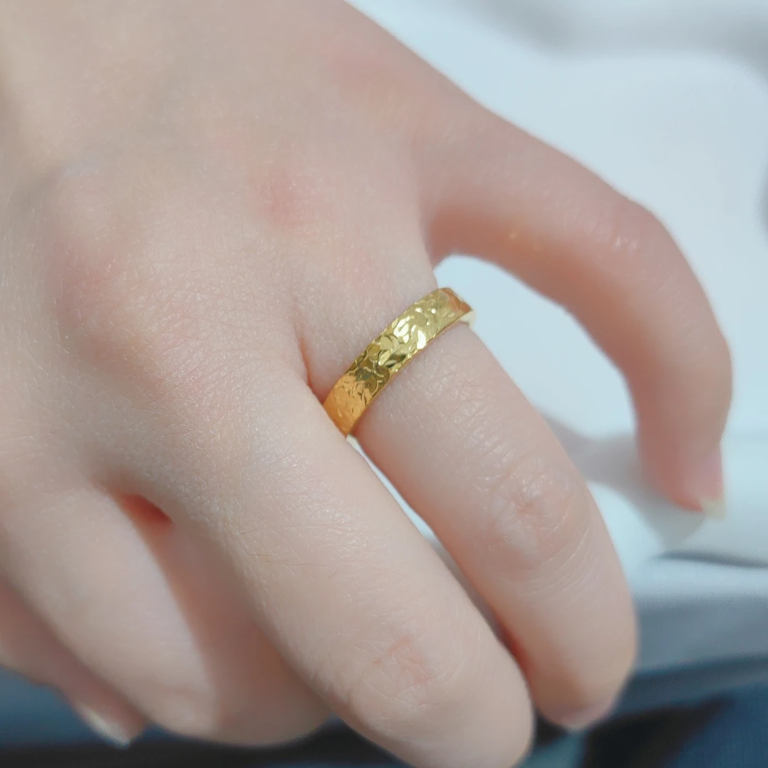 铜合金戒指 【B467】碎碎冰不开口 简约百搭戒指 防金色久不掉色