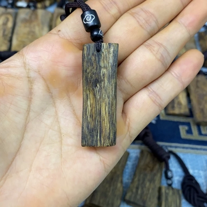 手把件沉香奇楠沉香素牌吊坠