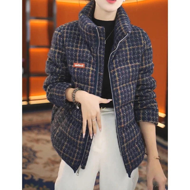 SHALLDOER【浓郁蓝巧】新年战袍气质棉服女冬季时髦保暖棉衣上档次