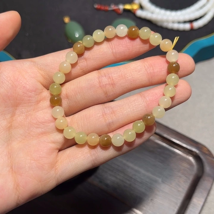 和田玉未镶嵌珠宝半成品多宝6m