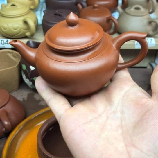 茶壶紫砂全手朱泥笑英140豪升左右