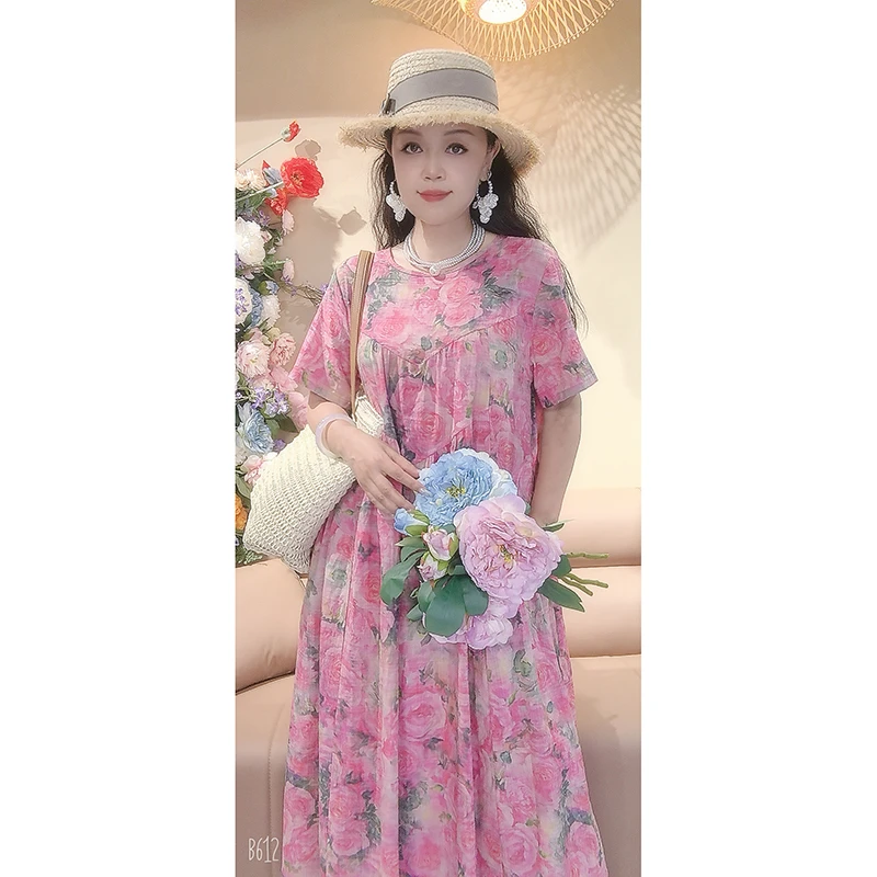 LMY 棉麻碎花连衣裙 #1606