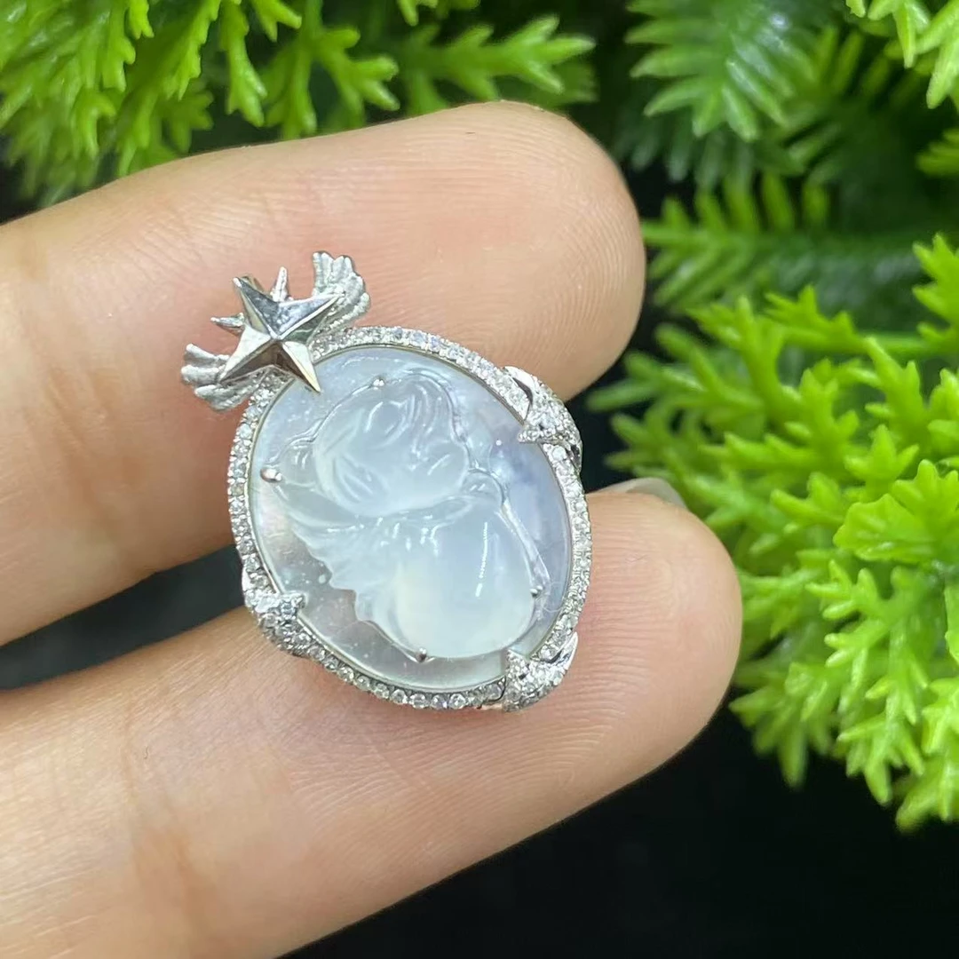 新春大集翡翠吊坠（不含链）18k金镶嵌--吊坠K-2