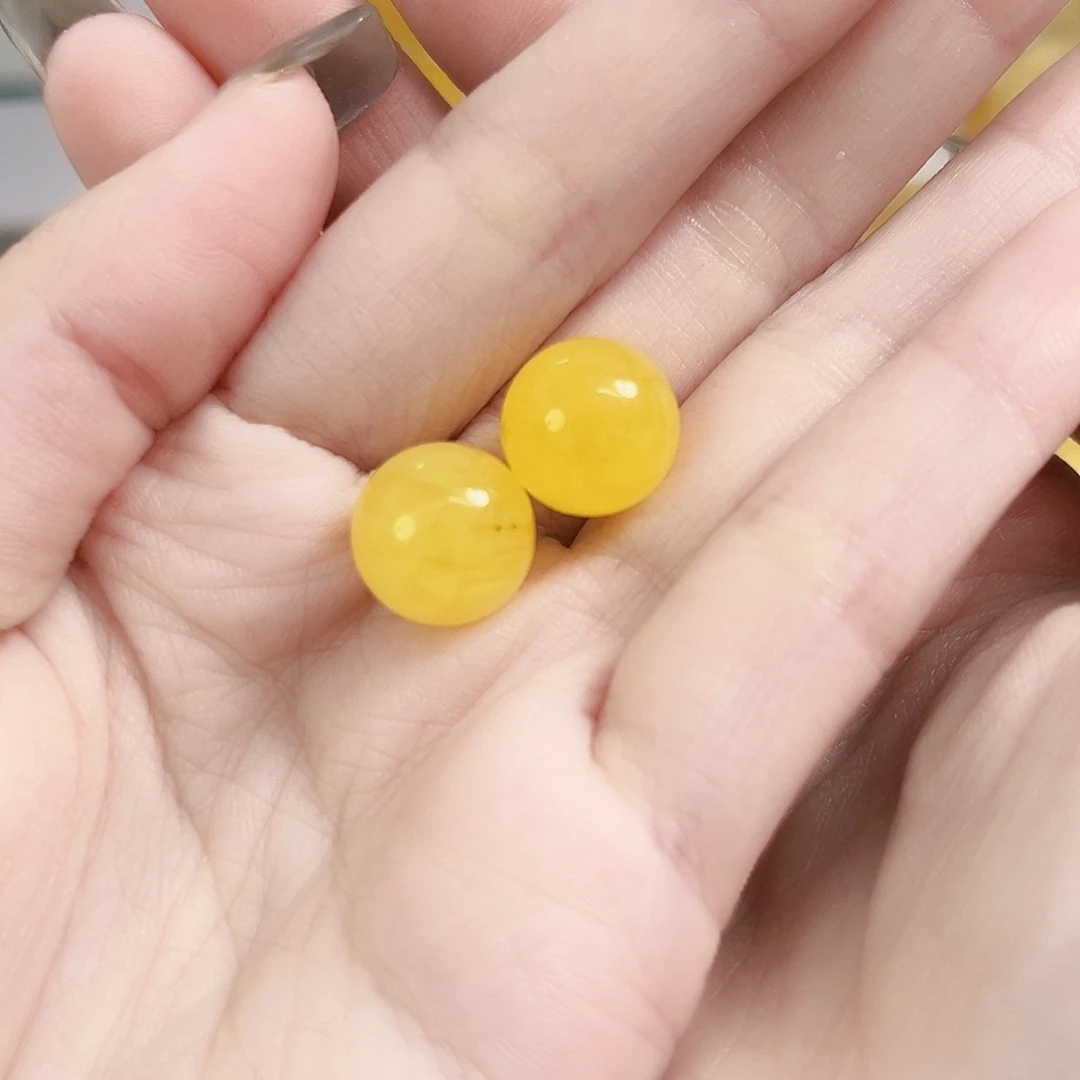 未镶嵌琥珀裸石用****景蜜蜡单珠12mm+