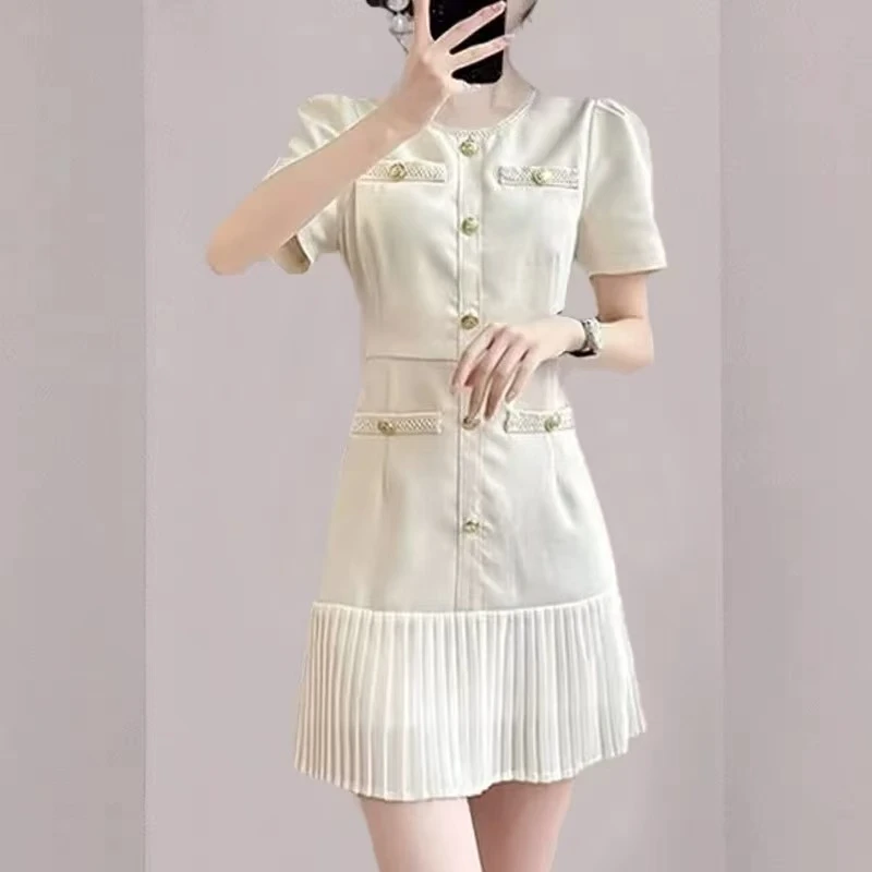 法式夏季气质连衣裙夏富家千金感减龄小个子短裙子生日宴会小礼裙