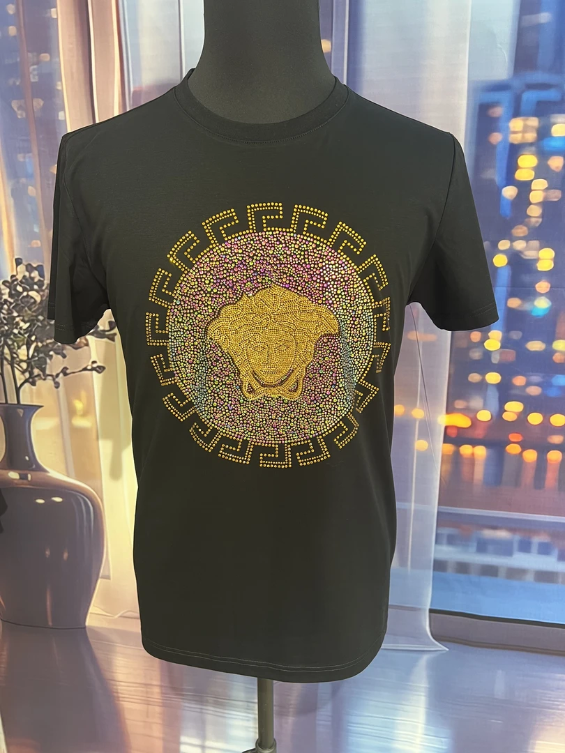 【精品刺绣款】夏季新款潮流刺绣轻奢短袖丝光棉男针织修身T恤