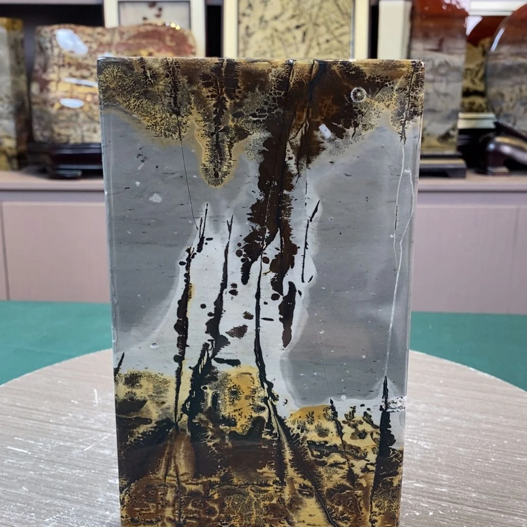 石材广西国画石草花石