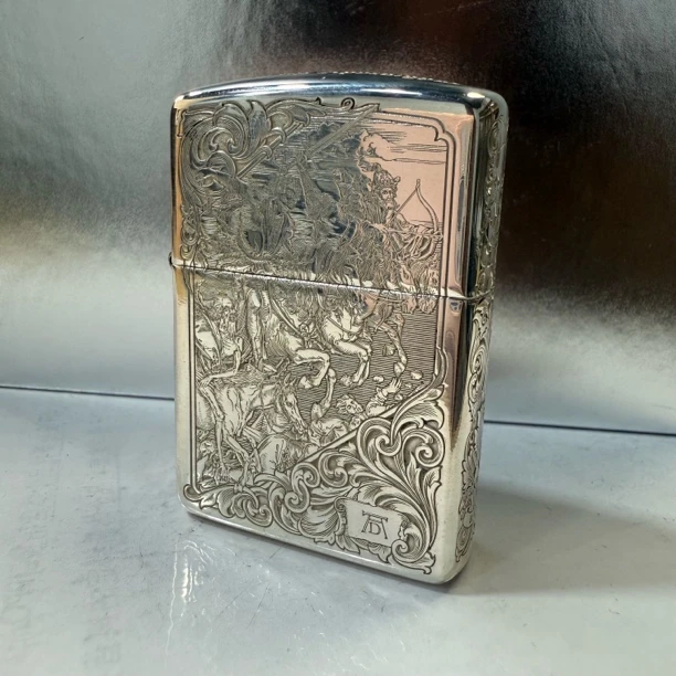 Zippo打火机纯银盔甲蚊版天启启事录冰与火之歌DYJ1