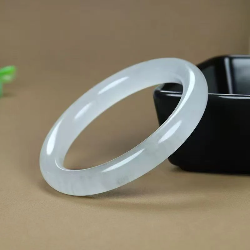 非金属莫桑石手镯 水墨丹青镯冰灰色白月光手镯 颜色随机【带礼盒】