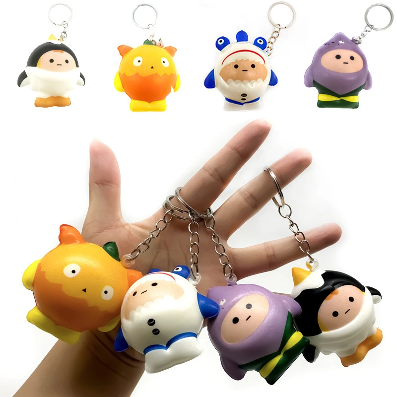 蛋仔捏捏乐解压玩具可爱呆萌PU发泄慢回弹儿童地摊批发创意钥匙扣