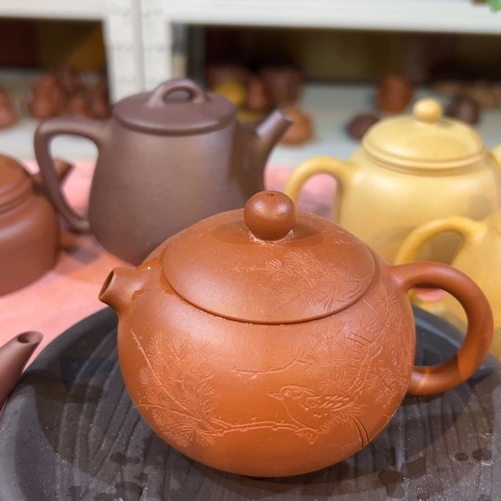 紫砂茶壶瑕疵朱泥西施200cc