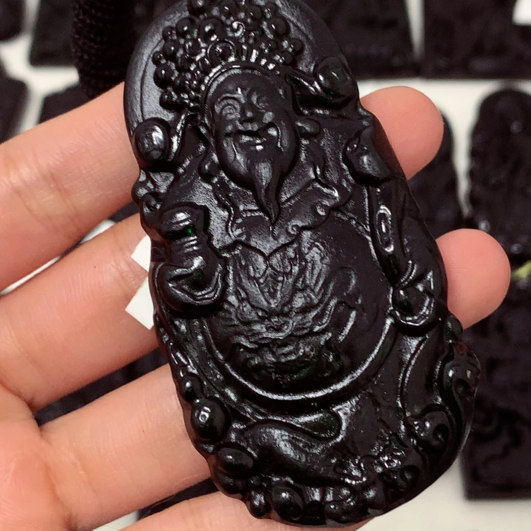 天然缅甸a货钢琴黑挂件