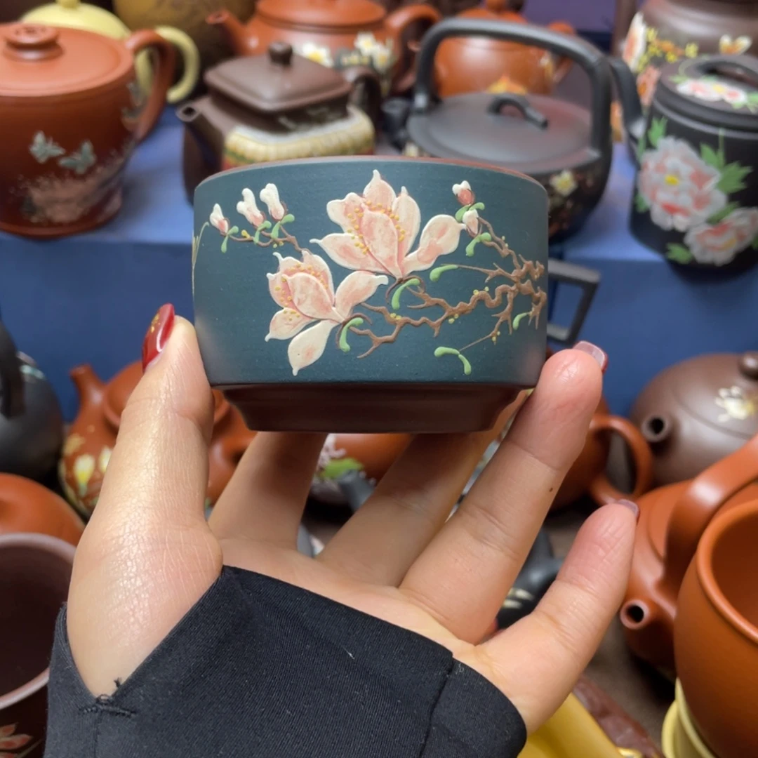 红泥茶杯紫砂主人杯130cc