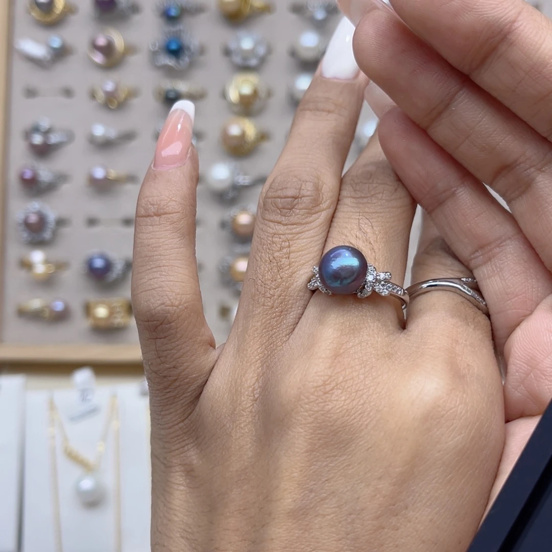 *****合金戒指淡水珍珠