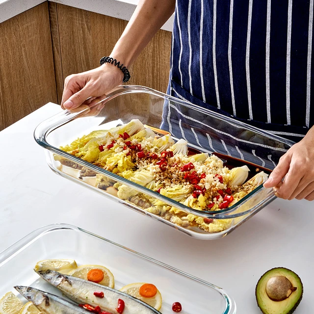 菲内克斯钢化玻璃蒸鱼盘烤盘烘焙模具中药材展示盘微波炉烤箱专用