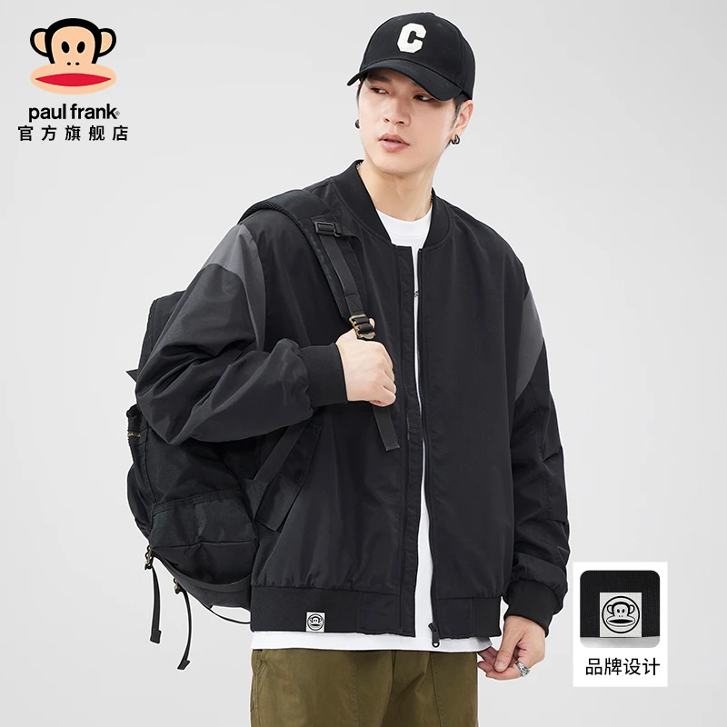 PaulFrank/大嘴猴高级感情侣男士秋季新款美式休闲宽松夹克棒球服