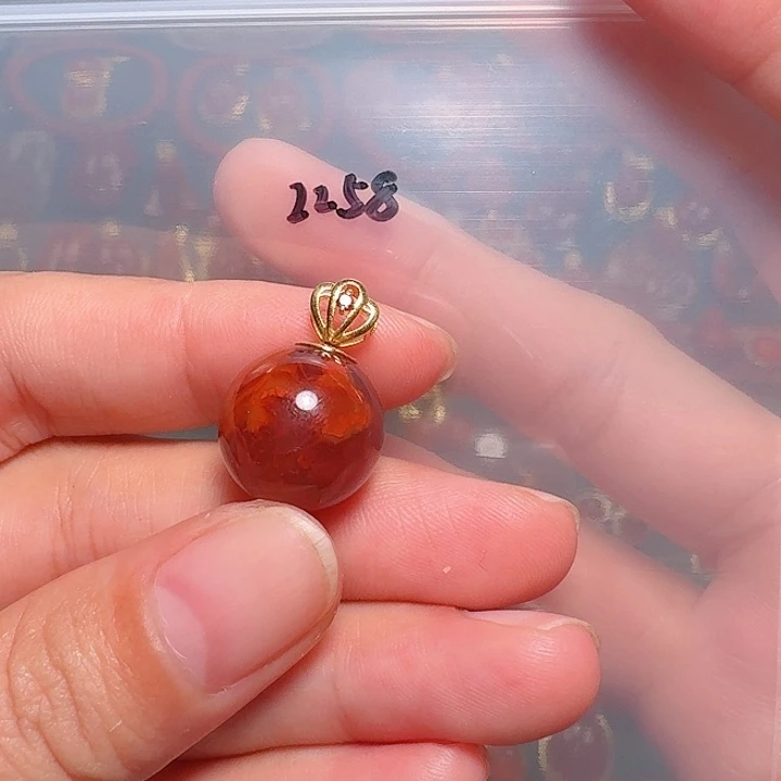 南红玛瑙18K金镶嵌14+