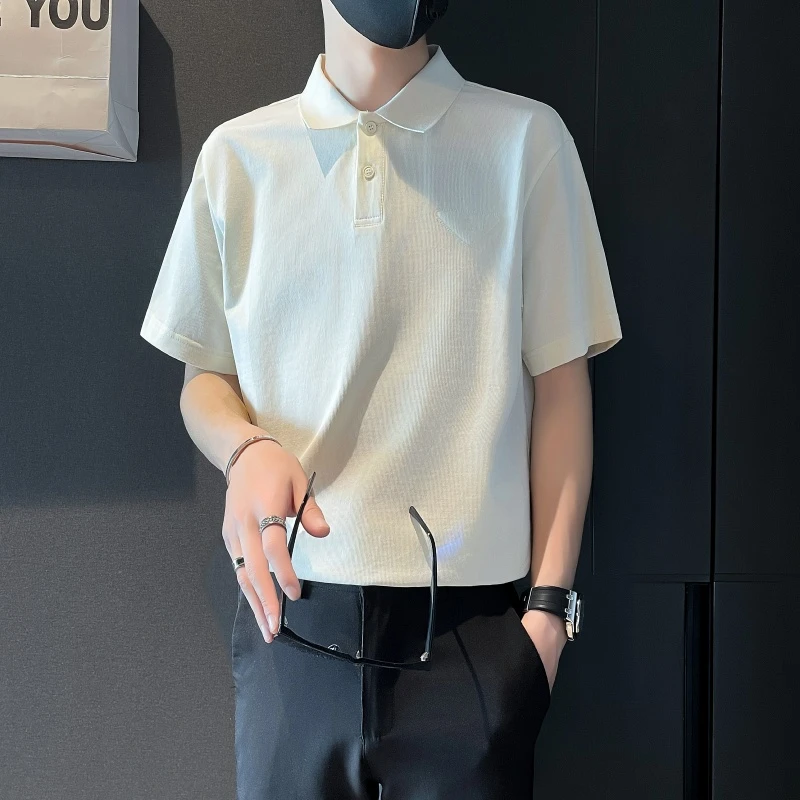 polo衫男士短袖2025新款夏季百搭翻领半袖潮牌衣服高级感男装t恤