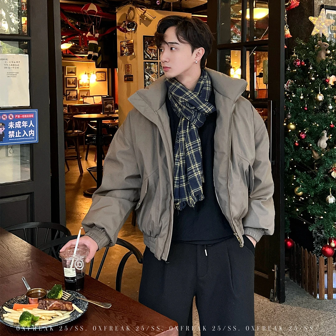 OXFREAK「户外化 三防面料」90白鸭绒羽绒服男冬季保暖立领外套