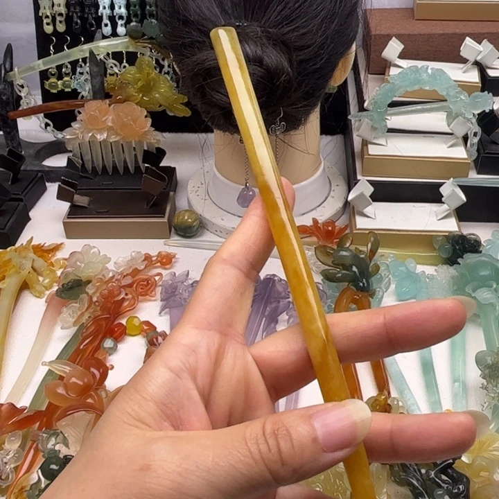 蛇纹石玉合金发簪