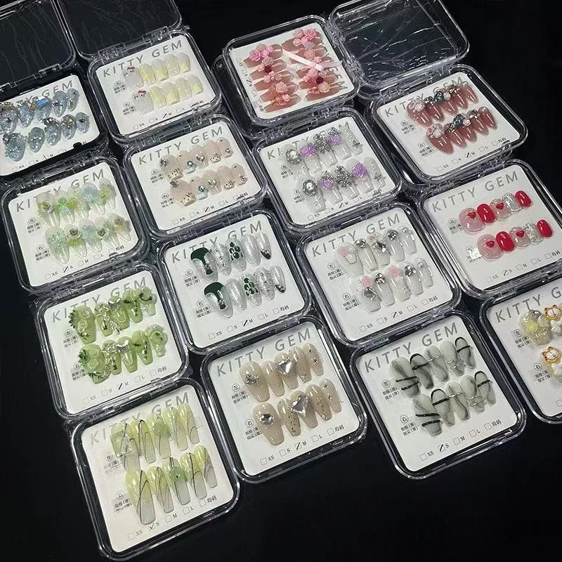 茉白儿纯手工穿戴甲直播重工精品甲片2单起飞包邮送工具包