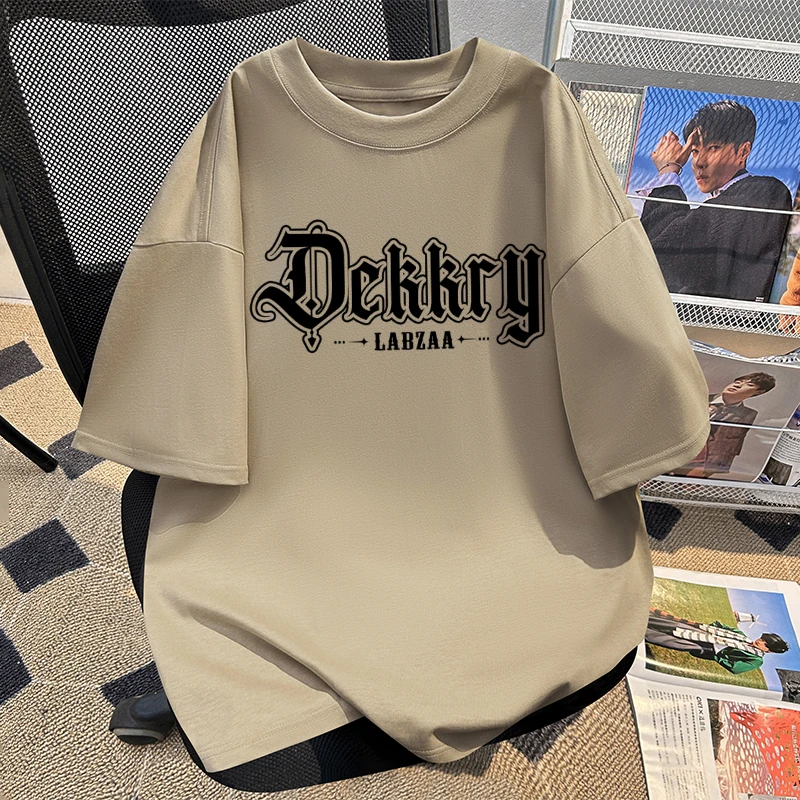 jtrt美式复古重磅纯棉短袖T恤男女夏季潮牌字母印花宽松圆领上衣