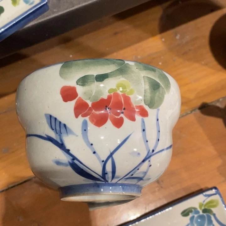 景德镇手绘荷花微信葫芦碗