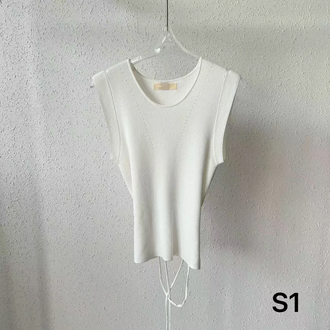 福利后系带无袖上衣W41