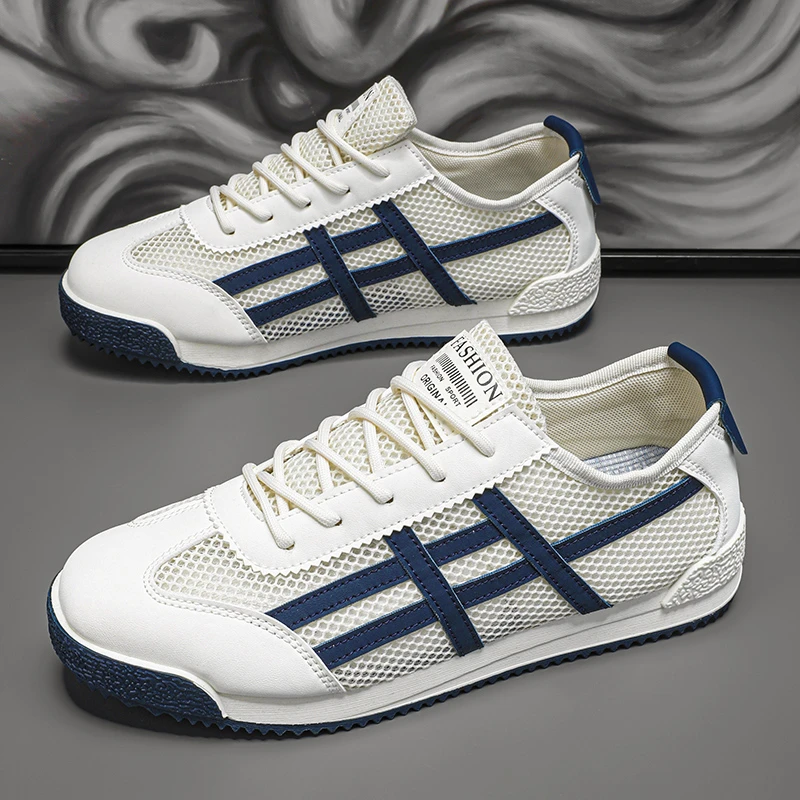 雅鹿运动男鞋2025新款夏季网面透气薄款镂空网鞋男轻便软底阿甘鞋