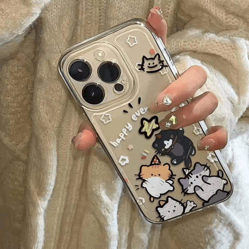 星星猫咪适用苹果16Plus壳iPhone15PROMAX新款14/13/12透明女