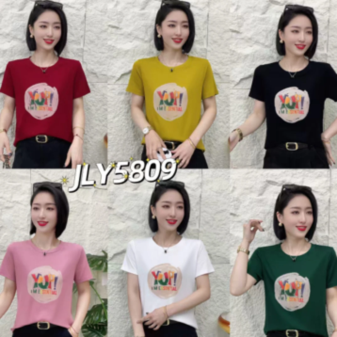 5809圆领时尚减龄显瘦百搭上衣