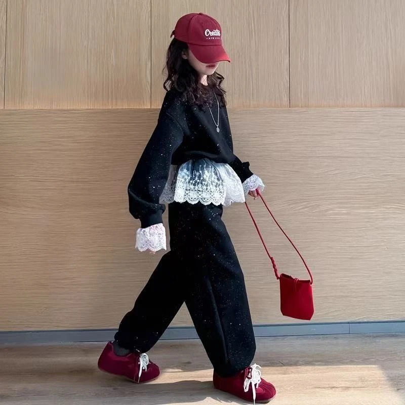 女童春装2025新款套装儿童衣服春秋款童装女装轻奢小众高端运动服