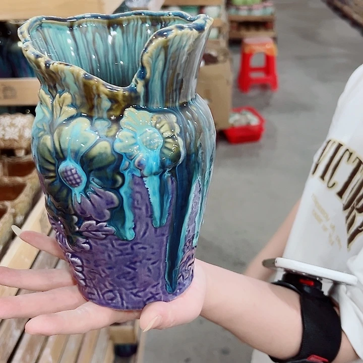 有孔.凑满10元发货多肉陶瓷花盆！