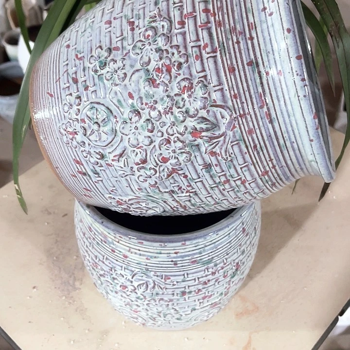 紫砂花盆口径20高度22两只正品