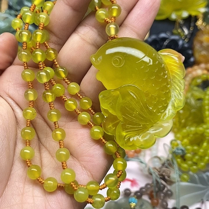 未镶嵌蛇纹石玉吊坠毛衣链锁骨链