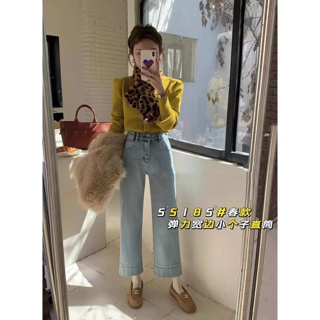 王永家~夏季新款法棍直筒弹力烟管牛仔裤55185