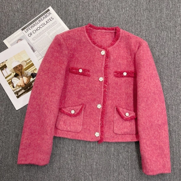 米莱Jiaer/秋冬百搭短款小香风短款大衣外套092916