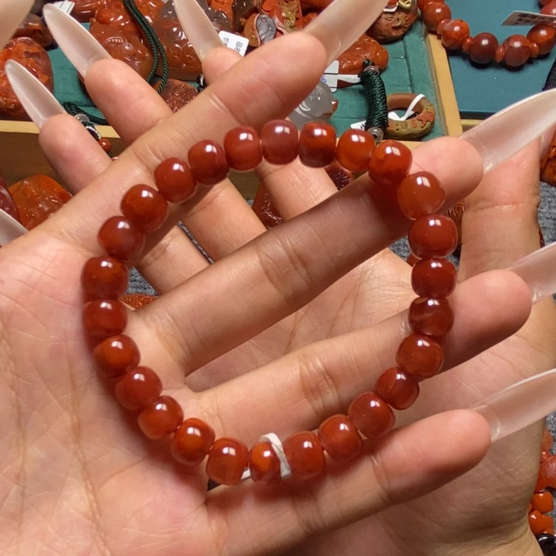 手串未镶嵌南红玛瑙8+m m