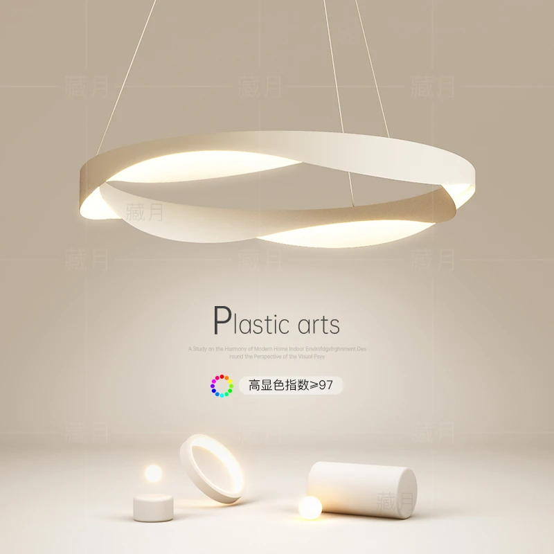 极简客厅吊灯创意led餐厅灯圆形主卧室灯吧台餐桌灯2025新款灯具