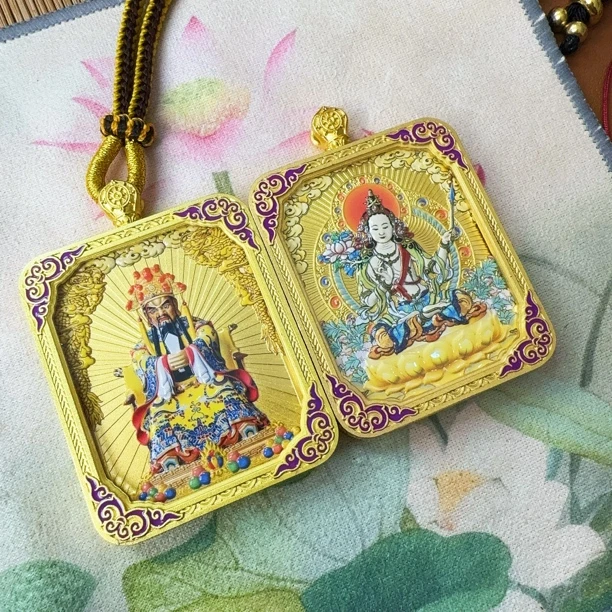 铜吊坠 五台山五爷生肖双面吊坠