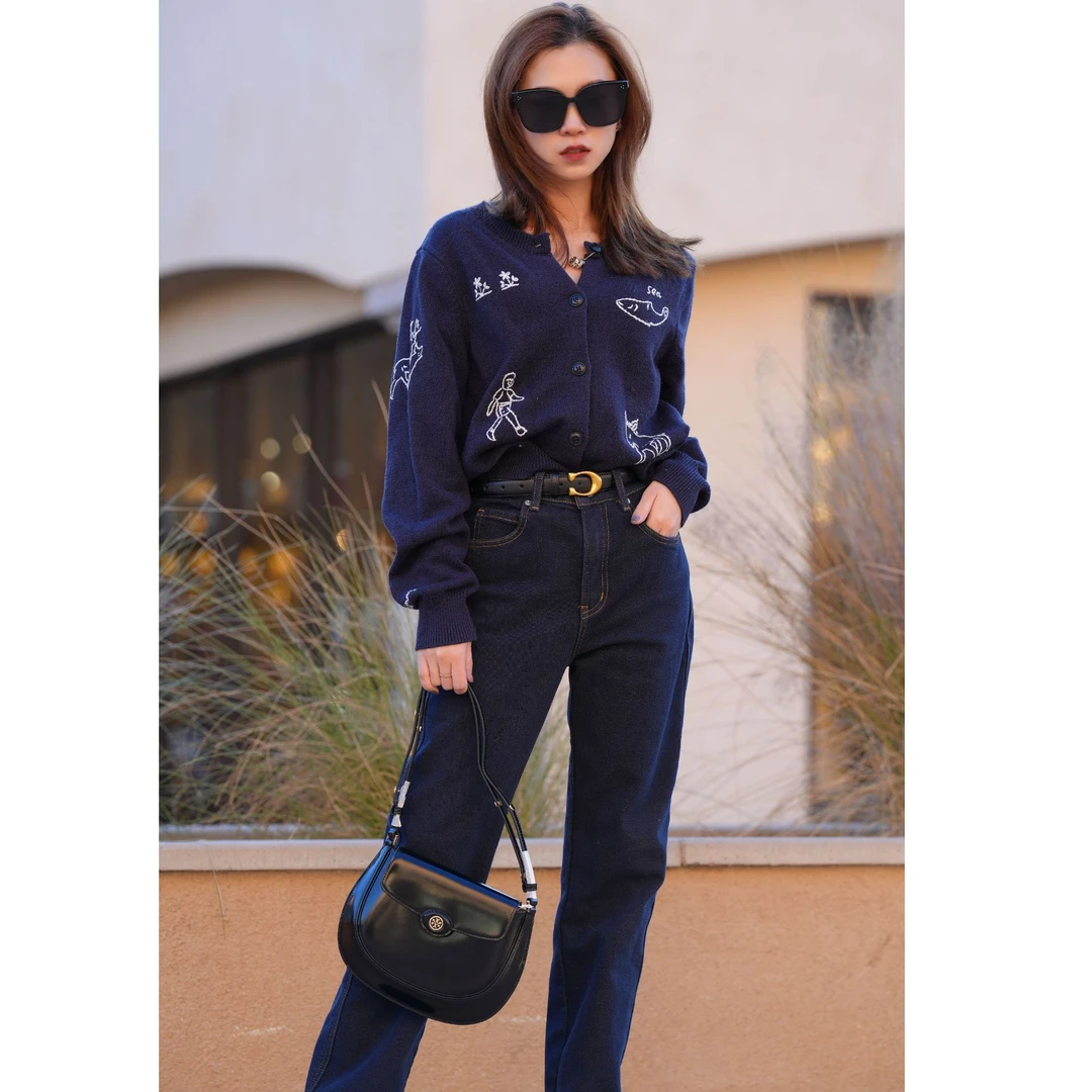 【预售】ToryBurch/汤丽柏琦专柜ROBINSON黑色小号翻盖单肩包163367