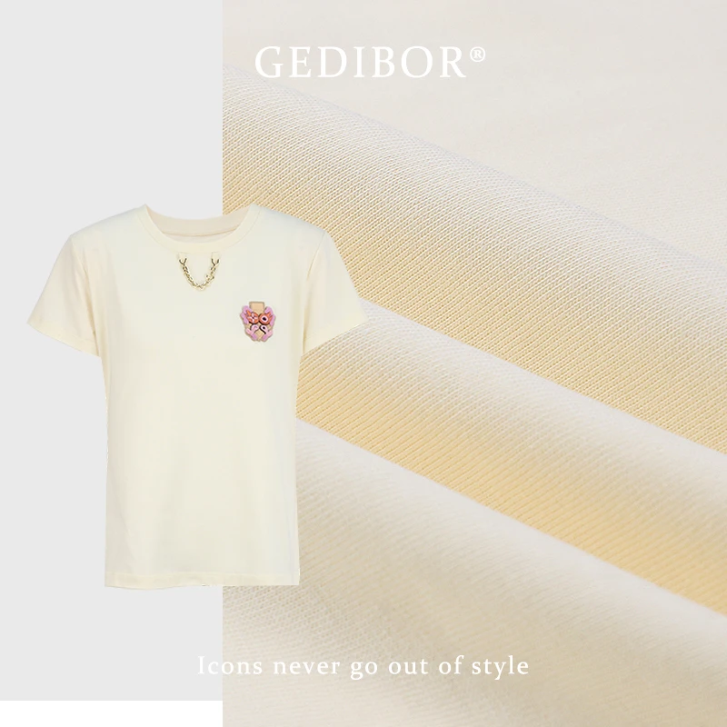 【GEDIBOR】“小龙人T”链条时尚图案设计显瘦短袖T恤