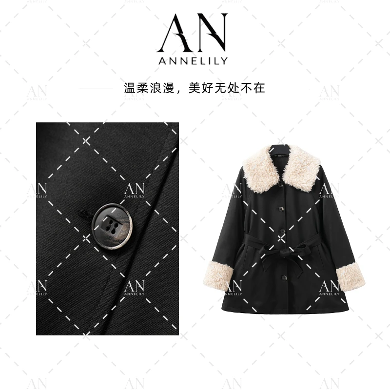 ANNELILY 【北苡】设计师休闲气质时尚百搭羽绒服外套AW2412064