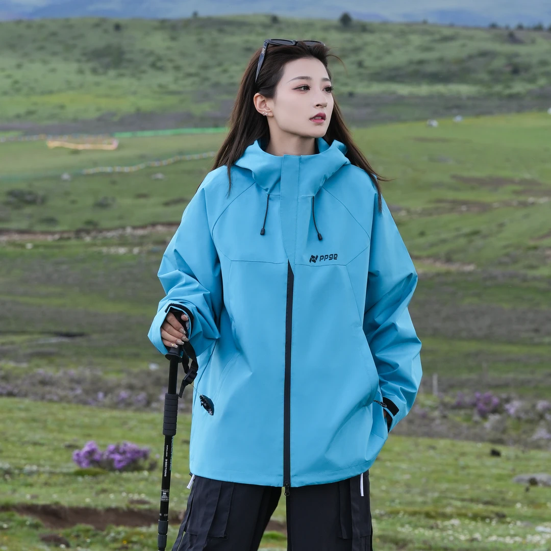 【磁吸门襟+防风防水+男女同款】ppge春秋户外保暖冲锋软壳夹克外套
