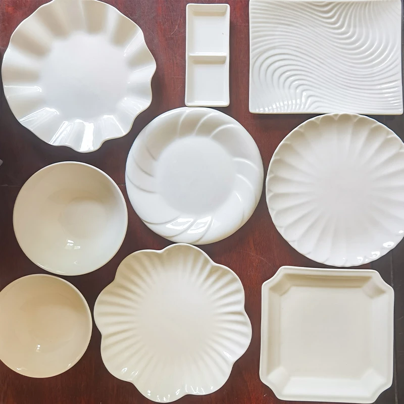 NO3酒店碗碟盘子陶瓷餐具大全称斤售卖纯白简约