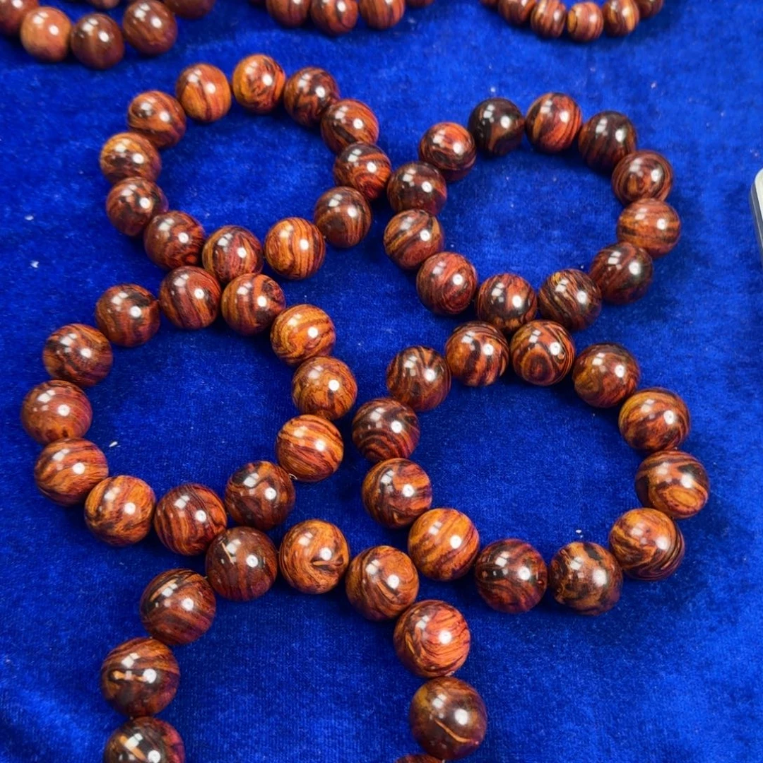 黄花梨/降香黄檀手串/手链2.0海南黄花梨留疤水波手串