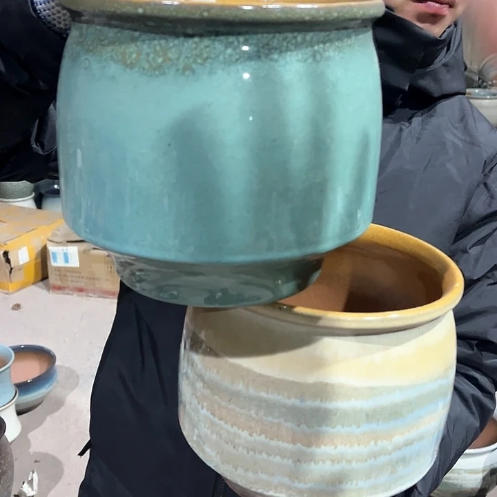 紫砂花盆高18口18————