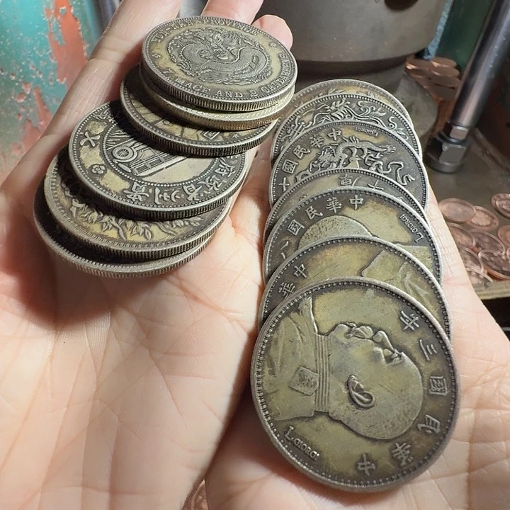 铜纯铜镀银做旧10个。可打翻